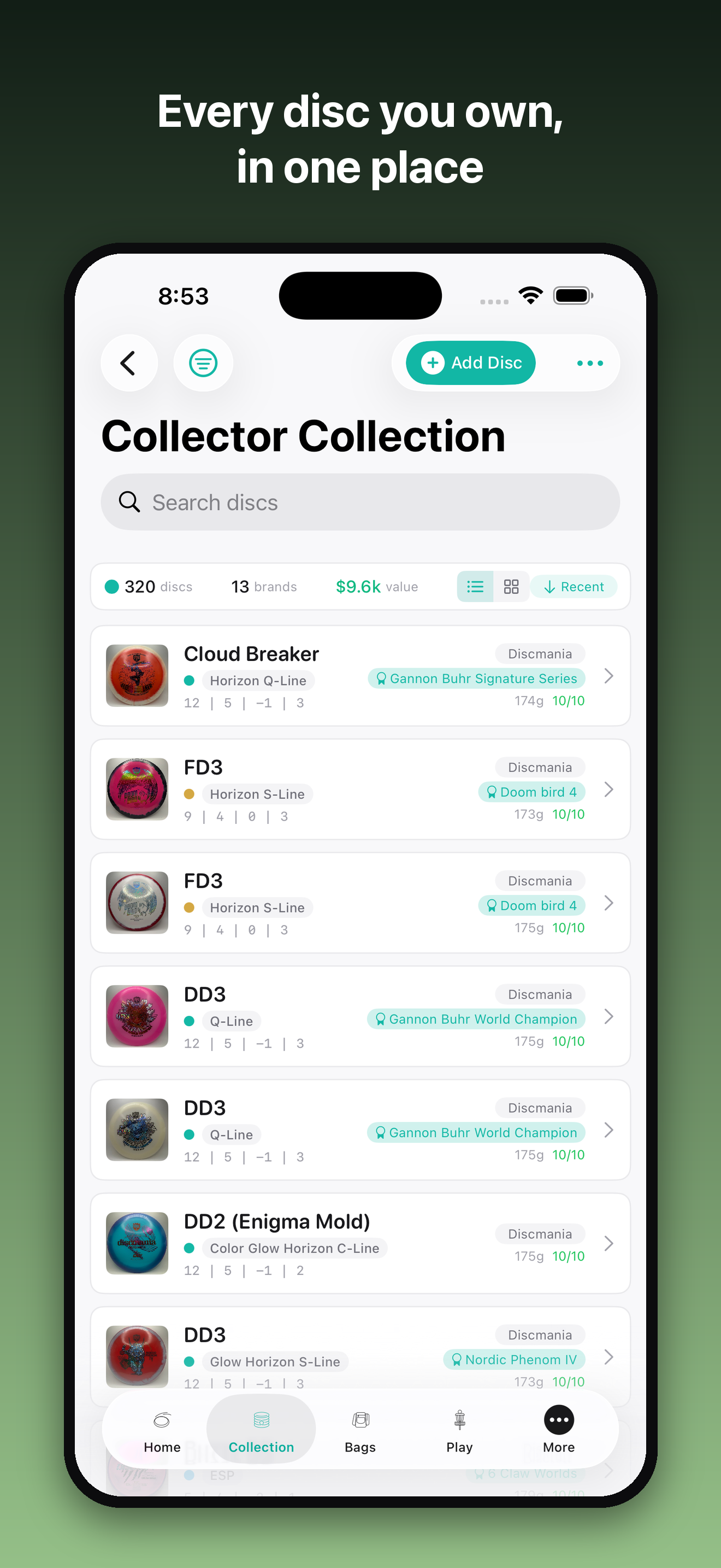 Every disc you own, in one place