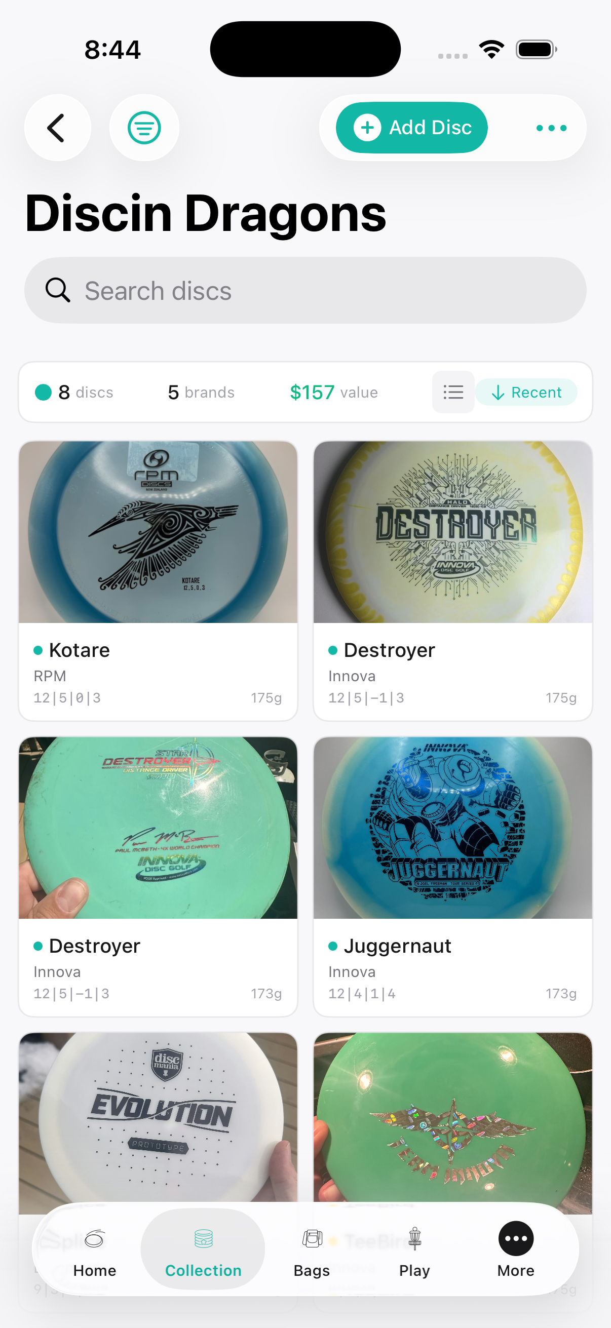 discin.app on iOS