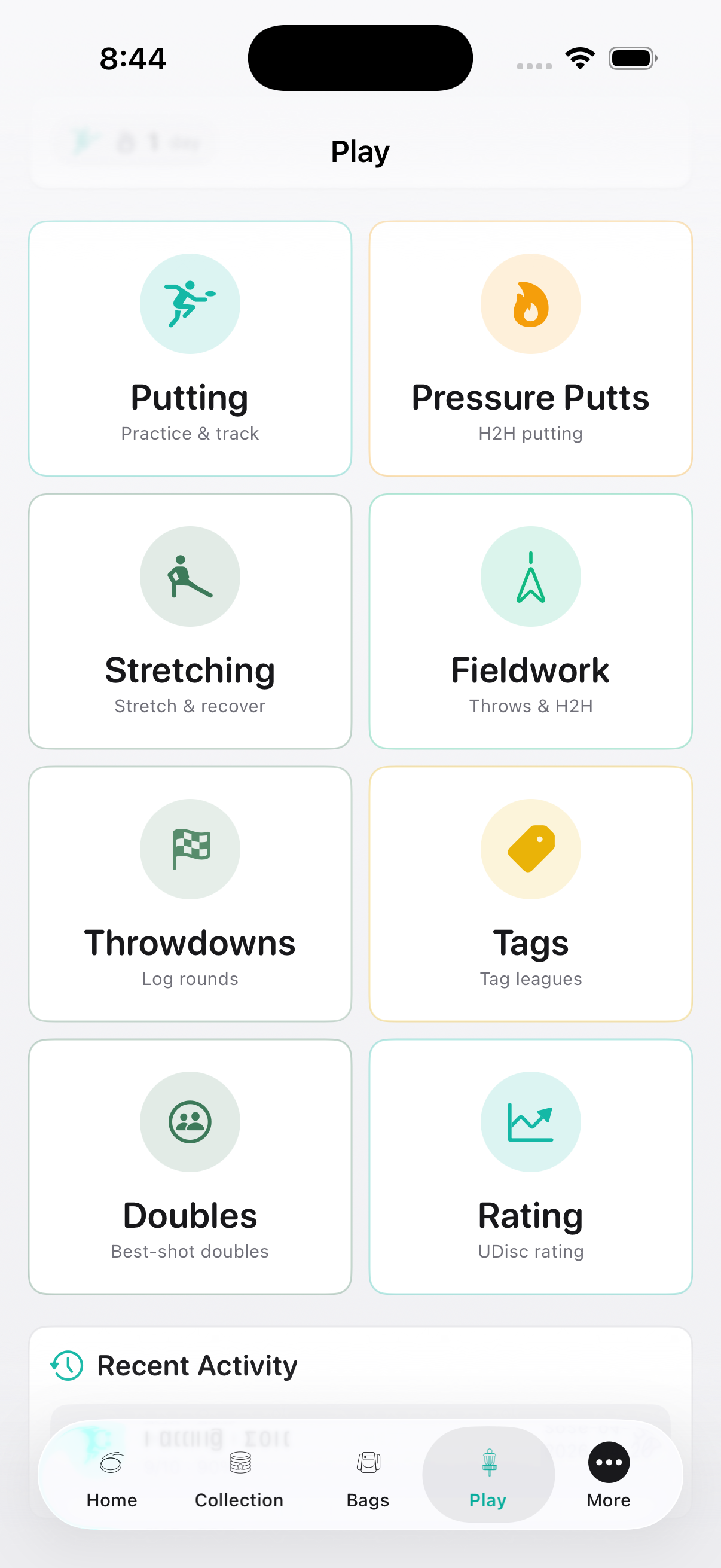 The Play tab, one thumb away.